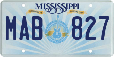 MS license plate MAB827