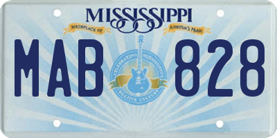 MS license plate MAB828