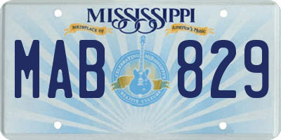 MS license plate MAB829