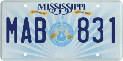 MS license plate MAB831
