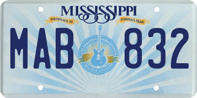 MS license plate MAB832
