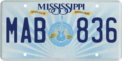 MS license plate MAB836