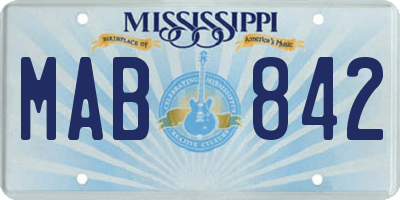 MS license plate MAB842