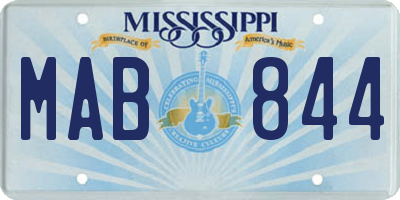 MS license plate MAB844
