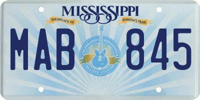 MS license plate MAB845