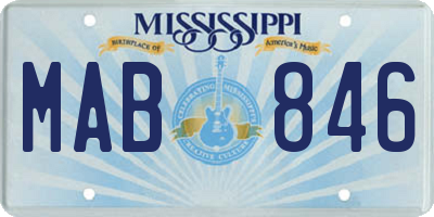 MS license plate MAB846