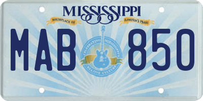 MS license plate MAB850