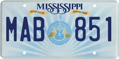 MS license plate MAB851