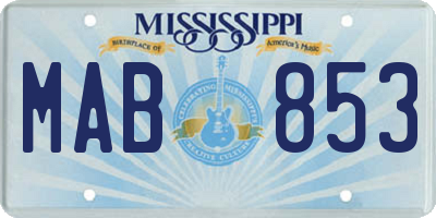 MS license plate MAB853