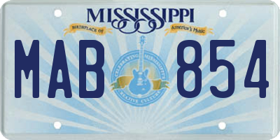MS license plate MAB854