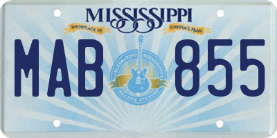 MS license plate MAB855