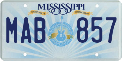 MS license plate MAB857