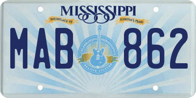 MS license plate MAB862