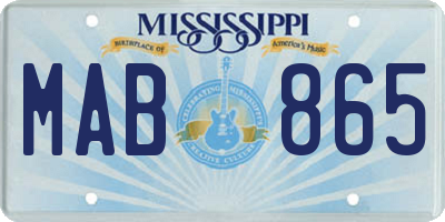 MS license plate MAB865