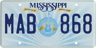 MS license plate MAB868