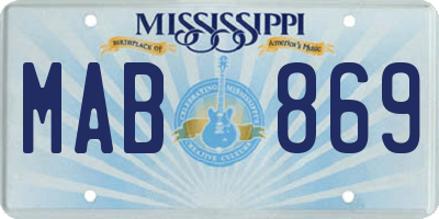 MS license plate MAB869