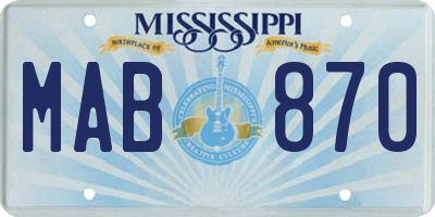MS license plate MAB870