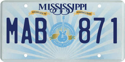 MS license plate MAB871