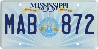 MS license plate MAB872