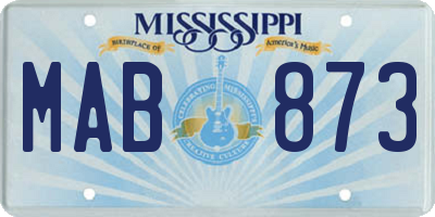 MS license plate MAB873