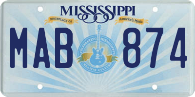 MS license plate MAB874