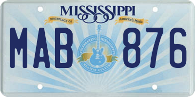 MS license plate MAB876