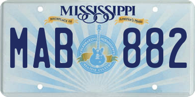 MS license plate MAB882