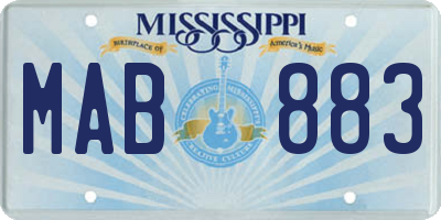 MS license plate MAB883