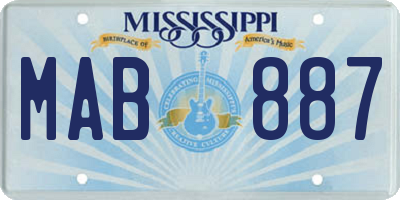 MS license plate MAB887