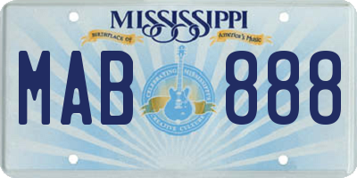 MS license plate MAB888