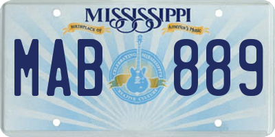 MS license plate MAB889