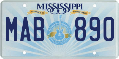 MS license plate MAB890