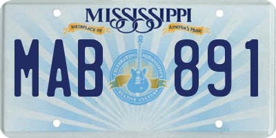 MS license plate MAB891