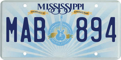 MS license plate MAB894