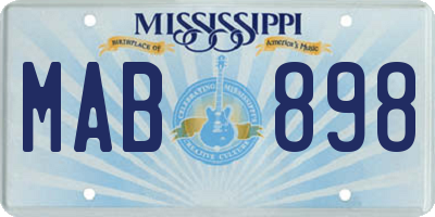 MS license plate MAB898