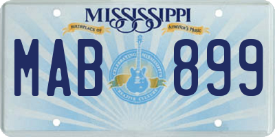 MS license plate MAB899
