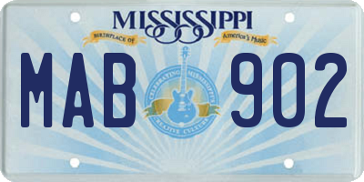 MS license plate MAB902