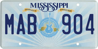 MS license plate MAB904