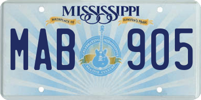 MS license plate MAB905