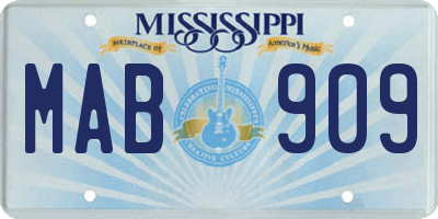 MS license plate MAB909