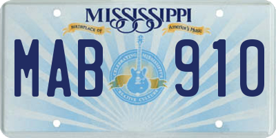MS license plate MAB910
