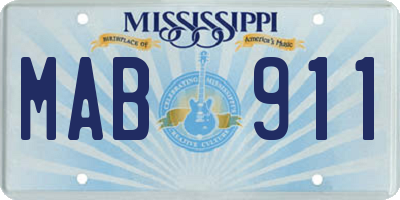 MS license plate MAB911