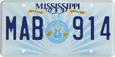 MS license plate MAB914