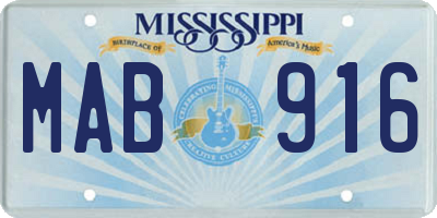 MS license plate MAB916