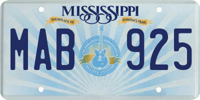 MS license plate MAB925