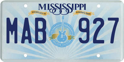 MS license plate MAB927