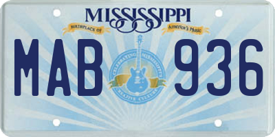 MS license plate MAB936