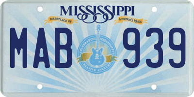MS license plate MAB939