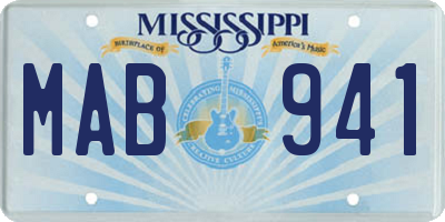 MS license plate MAB941