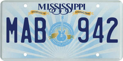 MS license plate MAB942